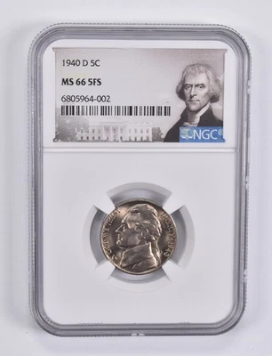 MS66 5FS 1940-D Jefferson Nickel NGC Special Label *1027 - Image 1 of 4