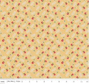 Cotton Farm Girl Bee in My Bonnet Apples Cotton Fabric Print by the Yard D145.17 - Picture 1 of 1