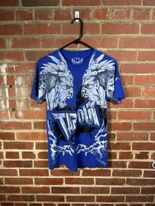 VINTAGE Y2K Tapout MPS American Tribal Faces MMA Shirt Blue Adult Medium - Picture 1 of 6