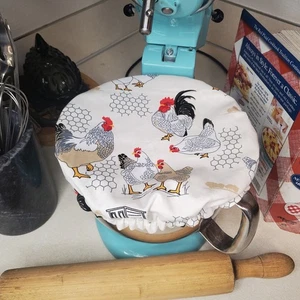 Chicken or the Egg Reversible KitchenAid Mixer Mixing Bowl Cover Bread Baking - Picture 1 of 3
