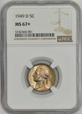 1949-D Jefferson Nickel 5c MS67+ NGC 943288-5 - Image 1 of 4