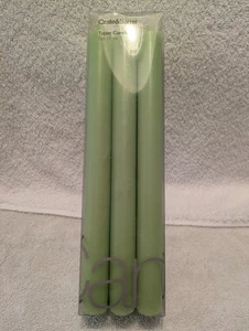 Crate & Barrel Salbeigrün Spitzkerzen 6er Set, 10", 12 Std. Burn Denmark NEU - Bild 1 von 12