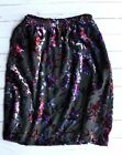 Ann Taylor Loft Short Skirt Black Burn Out Velvet Floral Size Pl Lined Career