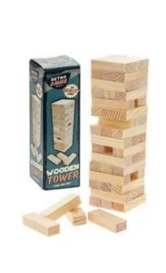 Classic Retro Games Wooden Tower Block Game. Small size ideal stocking filler - Picture 1 of 1