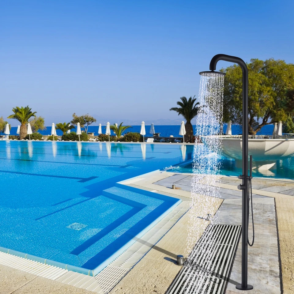 HEATGENE Ducha Exterior con Ducha de Lluvia y Cabezal de Ducha Portátil para Junto a la Piscina Foto 1 de 1