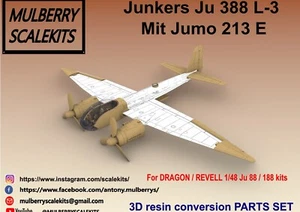 1/48 MULBERRY SCALE KITS JUNKERS JU 388 L-3 Mit Jumo 213-E CONVERSION SET - Imagen 1 de 9