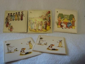 5 Geschenkanhänger Kate Greenaway Illustrationen - Bild 1 von 5