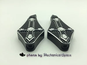 NUEVAS clavijas de pie cruzadas negras para billete de precisión para Harley Dyna Sportster Softail XL - Imagen 1 de 9
