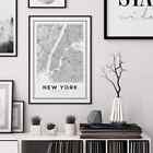New York Maps, Map of Manhattan, NYC, Map Print Art poster Choose your Size.