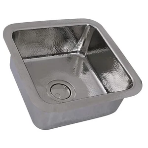 Fregaderos Nantucket SQRS-7 16,5" Fregadero de barra de acero inoxidable martillado cuadrado pulido - Imagen 1 de 5
