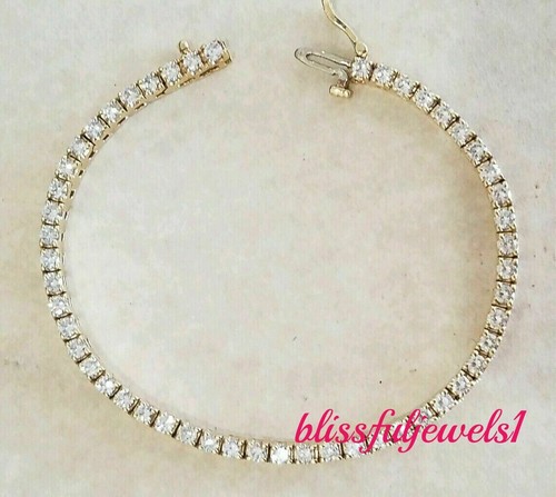 VALENTINO Bracciale Tennis Donna Oro Bianco 14K Oltre 9CT Taglio Tondo Diamanti Creati in Laboratorio