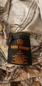 Game Winner Brand Realtree Camo Pants Size 8 - Picture 1 of 4