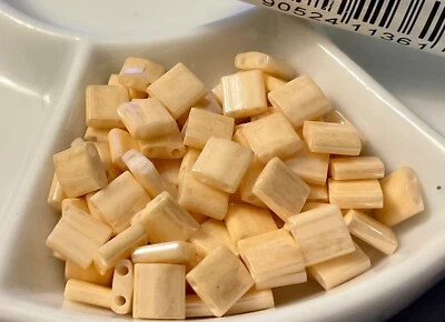 Miyuki Tila 5mmx 5mmx 1.9mm 2-Hole Beads #593 LIGHT CARAMEL CEYLON 7.2gr - Image 1 of 3