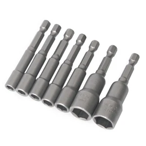  1/4" Hex Magnetic Nut Driver Socket Metric Impact Drill Bit 3mm to 24mm - Picture 1 of 48