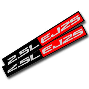 2X BLACK/RED METAL 2.5L EJ25  ENGINE RACE MOTOR SWAP BADGE FOR TRUNK HOOD DOOR