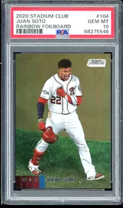 🔥POP 1 2020 JUAN SOTO Stadium Club RAINBOW FOIL /25 #104 PSA 10 - Picture 1 of 2