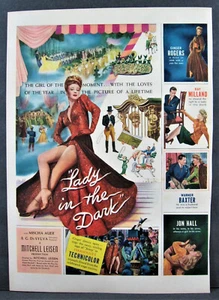 Vintage 1944 Lady In The Dark Movie Insegna Pubblicità Rivista Completa Pg Star Ginger Rogers - Foto 1 di 1