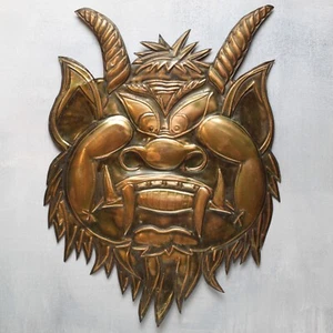 KRAMPUS CHORT Wandrelief Gehörnter Teufel - Höllenunhold Vintage UdSSR Kupferlegierung🦇 - Bild 1 von 9