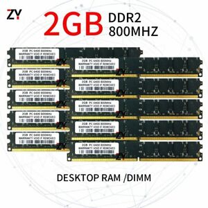 20GB Kit 10x 2GB / 1GB DDR2 PC2-6400U 800MHz 240Pin DIMM RAM Desktop Memory Lot
