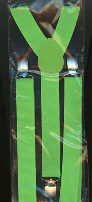 Suspenders Green Unisex Y Back 24-38" L adjustable straps in U.S. B6-B11 - Image 1 of 4