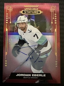2021-22 Upper Deck Stature Red Photo Variant Auto 2/5 Jordan Eberle #51