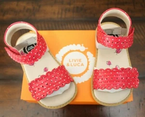 NEW Livie & Luca RED DOT SANDALS Toddler Girls 6 Leather Shoes - Picture 1 of 7