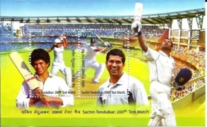 India 2013 Sachin Tendulkar Cricket sports 200th Test Match Miniature sheet MNH - Picture 1 of 2
