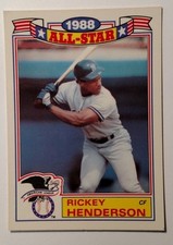 1989 Topps All Stars #7 Rickey Henderson New York Yankees