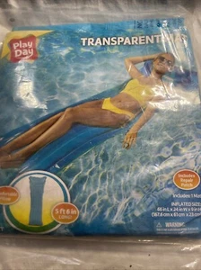 PlayDay Transparent Swimming Pool Mat Float Raft Blow Up Inflatable - Picture 1 of 1