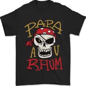 Papa AV Rum Funny Pirate Alcohol Fathers Day Mens T-Shirt 100% Cotton - Picture 1 of 2