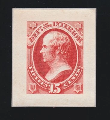 US O21P2 15c Interior Department Official Roosevelt Small Die Proof - Image 1 of 2