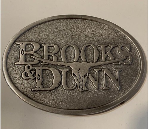 Fibbia cintura robusta Brooks and Dunn metal peltro musica country