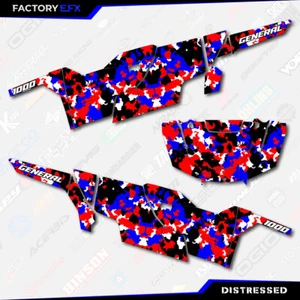 Kit de gráficos camuflaje rojo blanco y azul envejecido se adapta a Polaris General 4 puertas 16-23 - Imagen 1 de 2