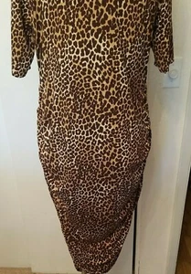 MOTHERHOOD MATERNITY DRESS LEOPARD Ruched Side Stretchy 4 In Stock- S,L, 2 -XL, - Picture 1 of 7
