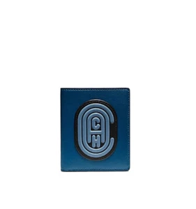 šµ COACH Slim Wallet In Colorblock w/Coach Patch-True Blue Multi 76338 $150 NWT! - Picture 1 of 4