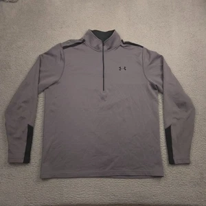Under Armour ColdGear Quarter Zip Pullover Men XL Gray Black Loose Infrared - Picture 1 of 11