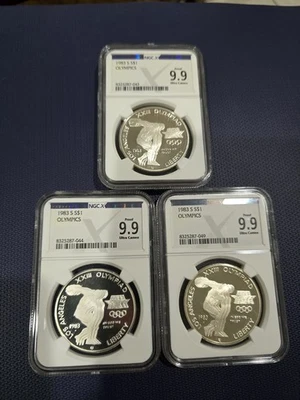 1983 S Los Angeles Olympic Silver Dollar 9.9 NGC X Proof Ultra Cameo  - Image 1 of 3