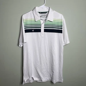 Travis Matthew Pima Cotton Chive Golf Polo Shirt Mens L Tech Performance LOOK - Picture 1 of 4