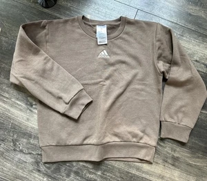 adidas crew sweatshirt unisex kids size 8 brown NWT - Picture 1 of 3