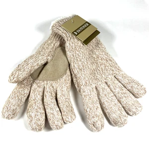Isotoner Damen Strick Handschuhe Vintage Leder Palmen Elfenbein Sherpa gefüttert One Size - Bild 1 von 13