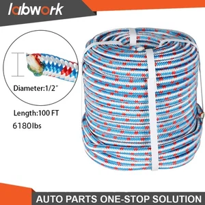 Labwork 1/2"×100' 16 Strand Braided Nylon Polyester Arborist Tree  Rope - Picture 1 of 16