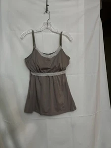 Y2K Ladies Babydoll Camisole Spaghetti Strapped Stretchy Size Med Taupe - Picture 1 of 5