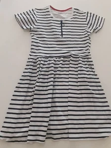 Girls Dress Black White Striped Size 152 Tricky Track Organic Cotton - Picture 1 of 5