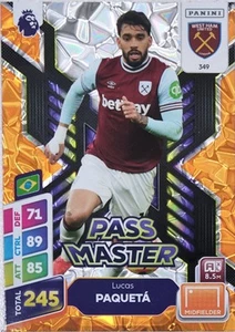 Panini Adrenalyn XL Plus 2025 Lucas Paqueta #349 Pass Master Foil West Ham - Picture 1 of 2