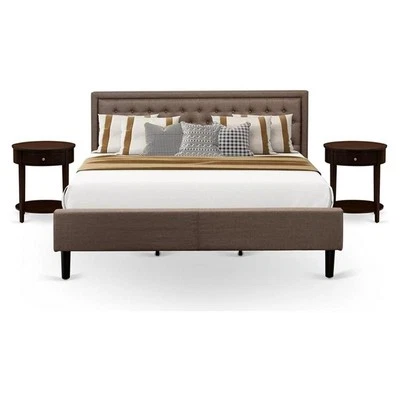 Набор для спальни East West Furniture Kendall из 3 предметов дерево королевский коричневый/красное дерево - Изображение 1 из 4