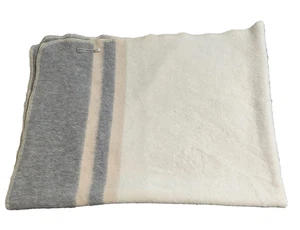 Alicia Adams Alpaca Canyon Throw Field Blanket Alpaca/Wool Gray/Beige 53x68" - Picture 1 of 5