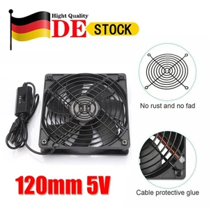 Cichy wentylator obudowy komputera Regulowany wentylator 3 tryby 5V USB PC Wentylator 120mm - Zdjęcie 1 z 15
