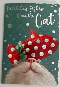 Birthday Fishes from the Cat, birthday card (#OTB17632) - Picture 1 of 2