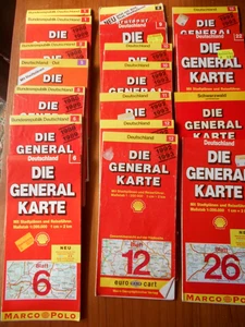 MAIR Germany road maps vintage scale 1cm - 2km + area information on reverse - Picture 1 of 16