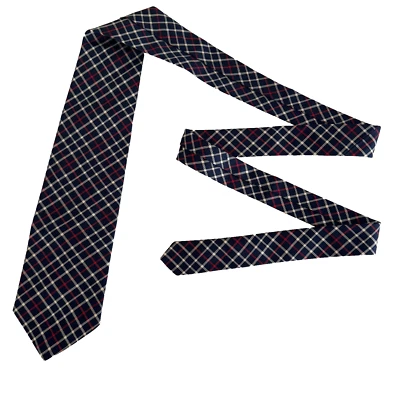 Corbata Brooks Brothers Makers para hombre azul a cuadros toda seda hecha a mano en EE. UU. Foto 1 de 4